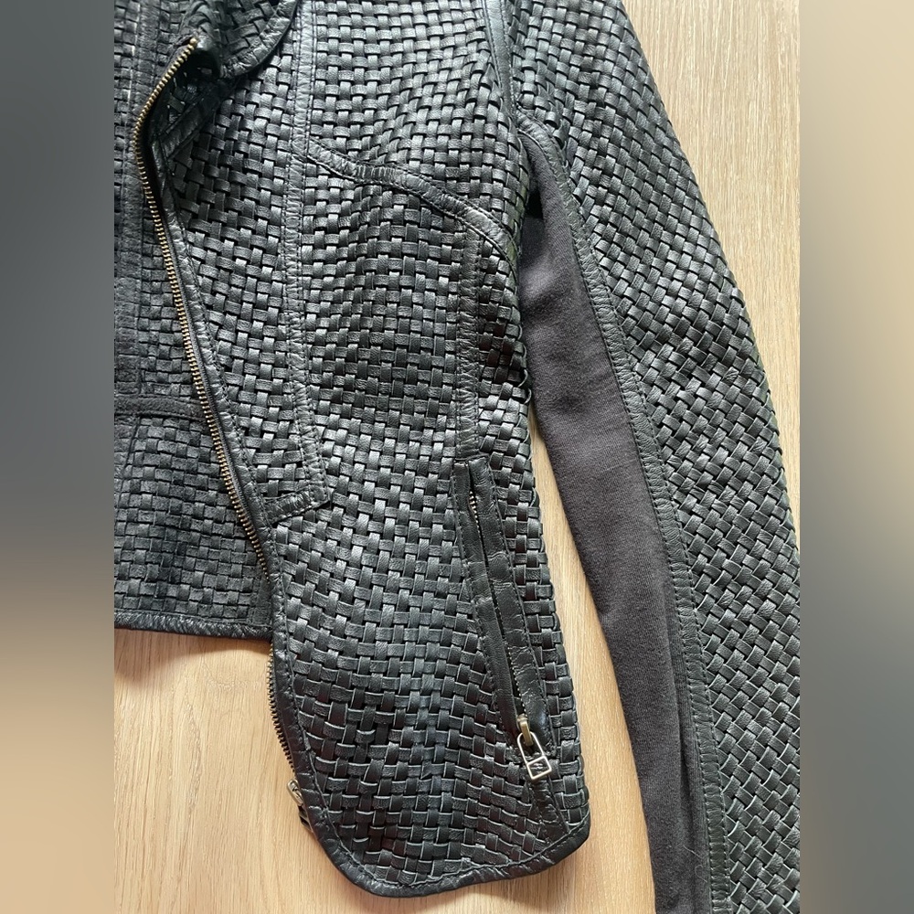 Improvd Woven 100% Genuine Leather Jacket Size XS - Picture 5 of 14